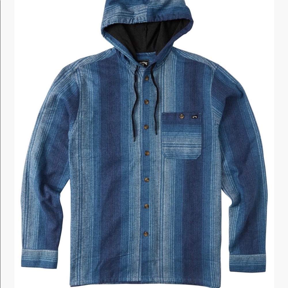 Billabong Baja hooded flannel sz L NWT